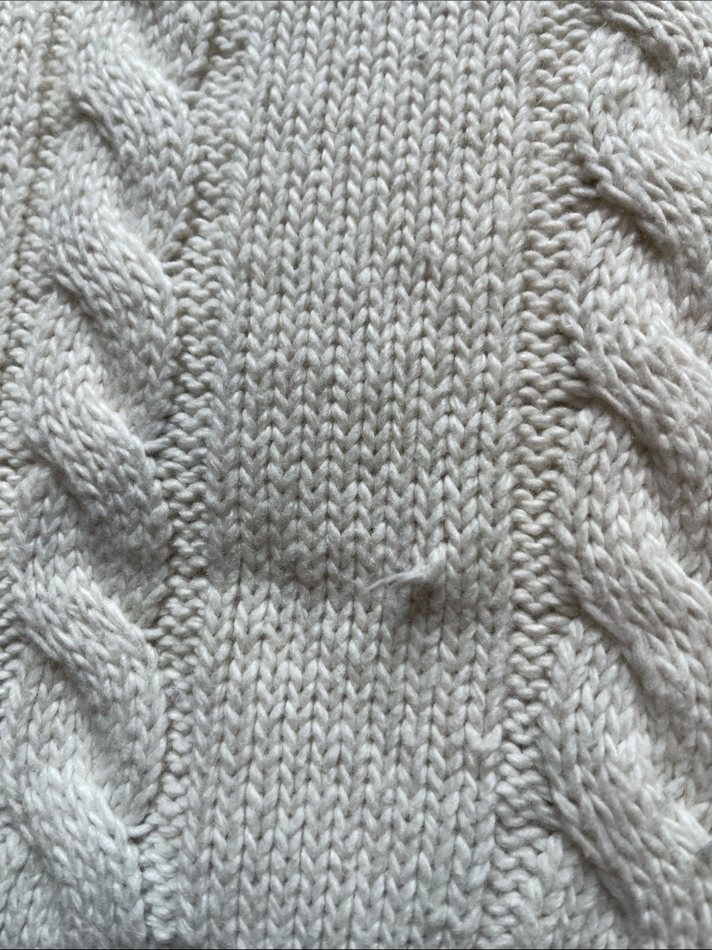 Polo by Ralph Lauren Cream Cricket Cable-Knit V-Neck Sweater with Navy & Yellow - Picture 17 of 17